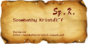 Szombathy Kristóf névjegykártya